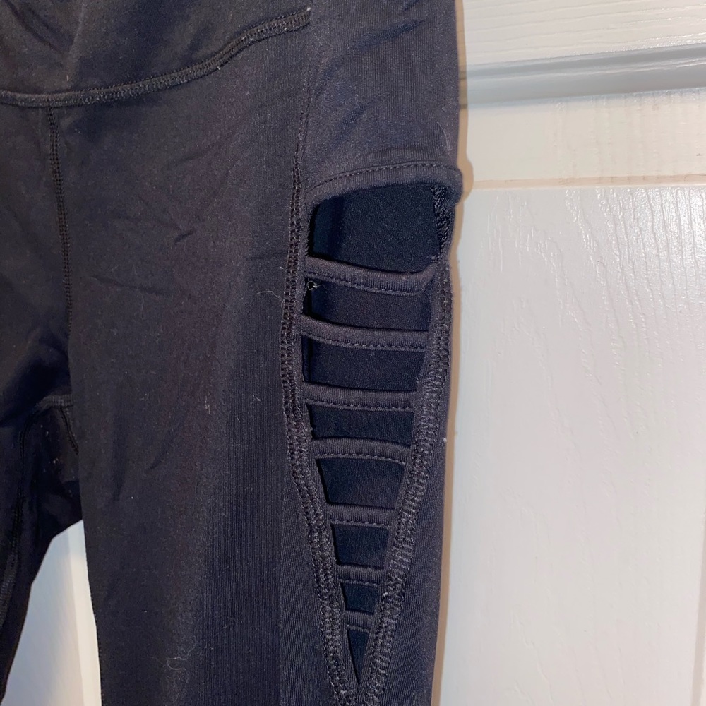 90 degrees medium workout pants.  Side cut out